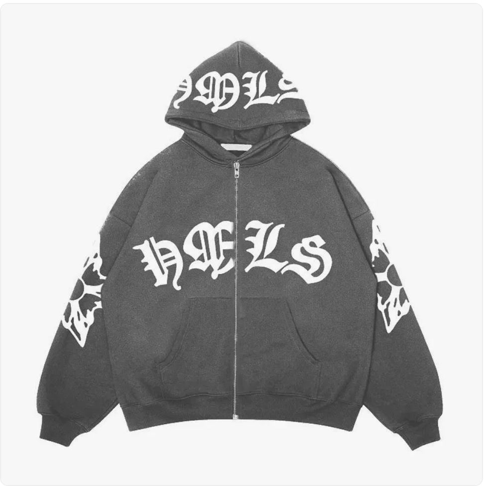 Gothic Letter Print Hoodie | Streetwear