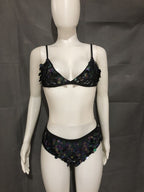 Mermaid Scale Bikini Set with Sequin Top and Tail