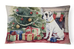 White Boxer Christmas Throw Pillow