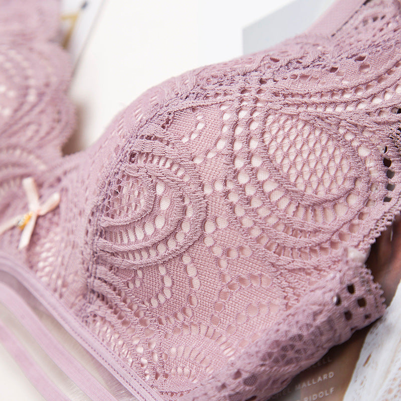 Black Snow Summer Wireless Lace Bra Set with Comfort