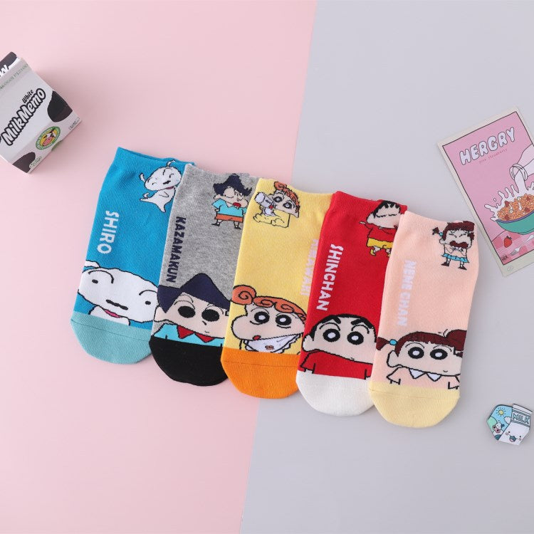 Cute Cartoon Christmas Socks for Women, Cotton Crew Length