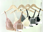 Cotton Feel Embroidered Lace Bralette with No Underwire
