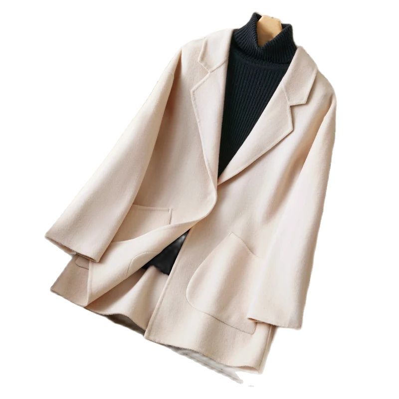 2023 Women's Elegant Pure Wool Short Coat for Autumn