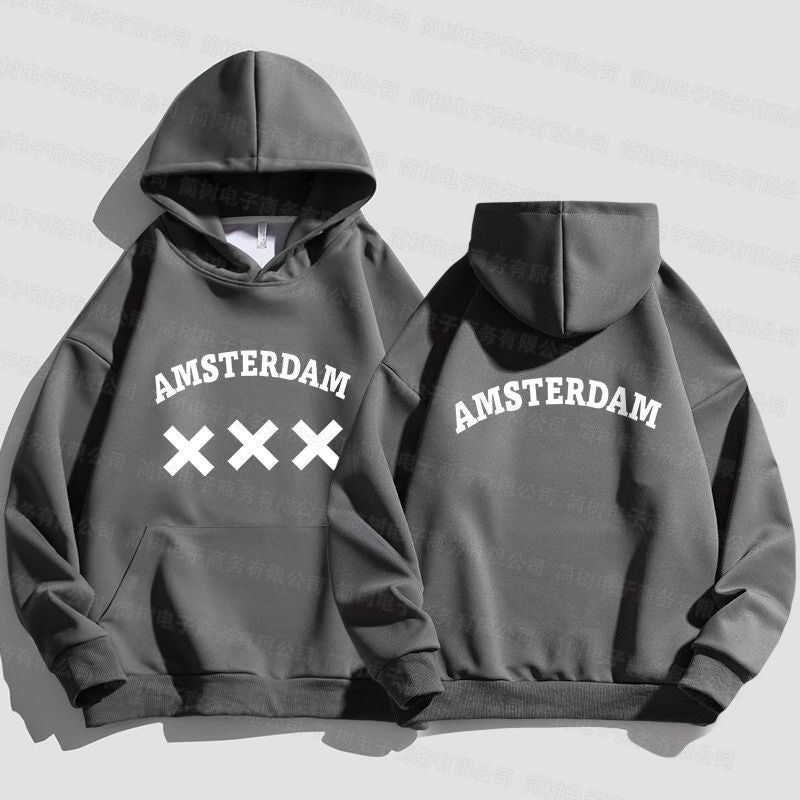 Amsterdam Unisex Hoodie - Black Oversized Sweatshirt | Streetwear