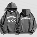 Amsterdam Unisex Hoodie - Black Oversized Sweatshirt | Streetwear