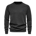 Casual Solid Color Round Neck Sweater for Men
