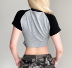 Women's Slim-fit Asymmetrical Crop Top with Hollow Design