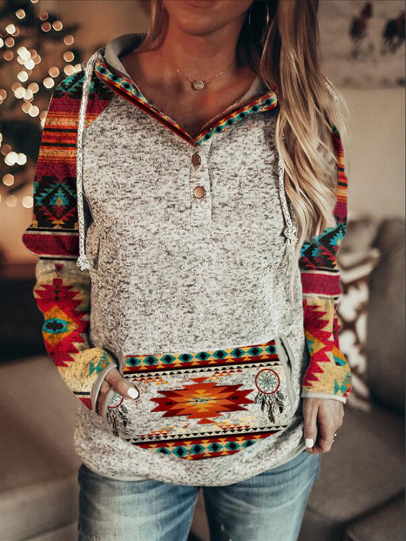 Autumn Casual Long Hoodie with Graphic Print for Women | Streetwear