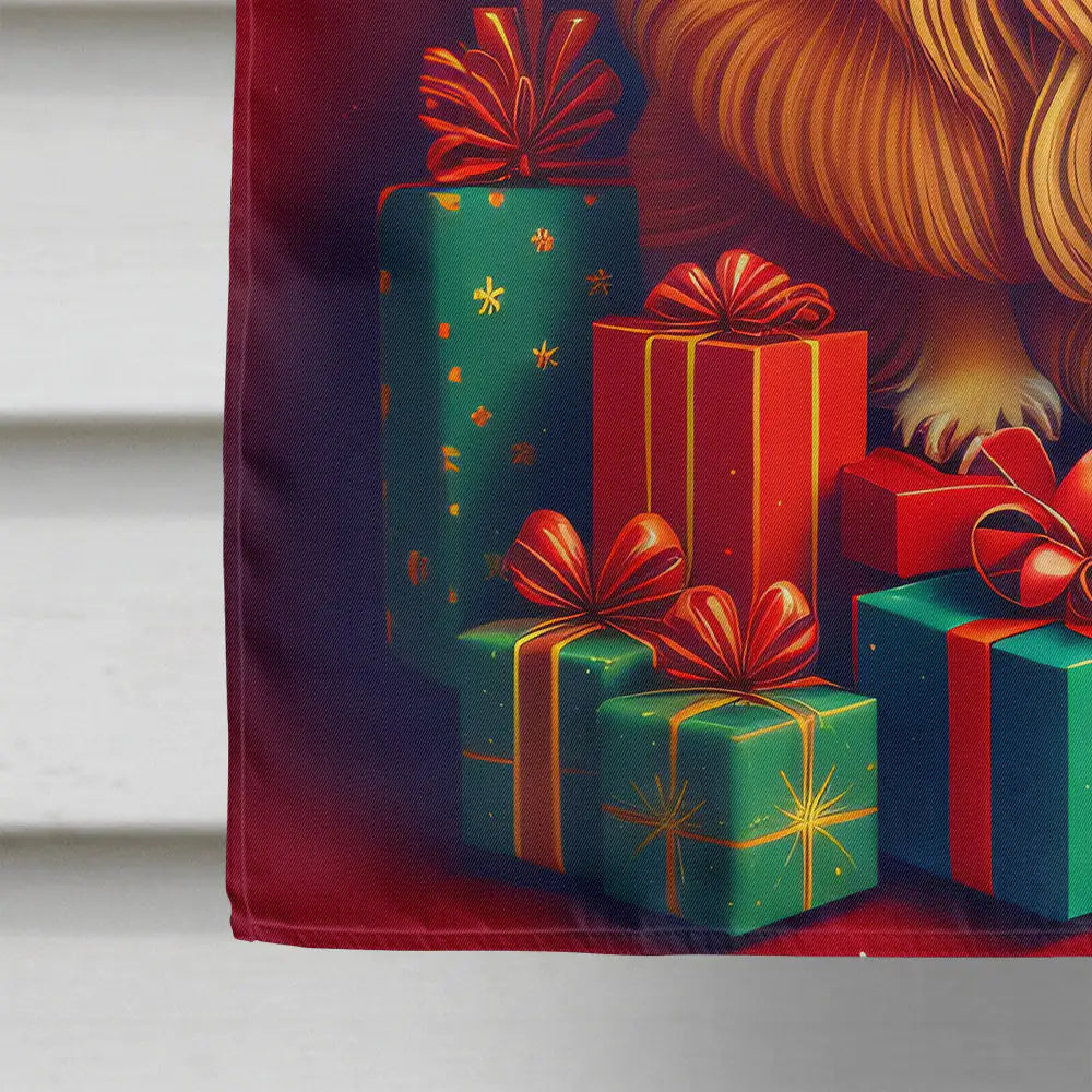 Pekingese Holiday Christmas House Flag