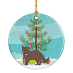 York Chocolate Cat Christmas Ceramic Ornament