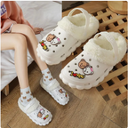 Women's Thermal Plush Cotton Slipper Set