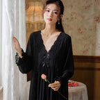 Long Sleeve Lace Nightgown for Women - Spring Style