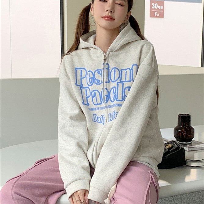 Women's Velvet Hooded Sweater Cardigan Jacket