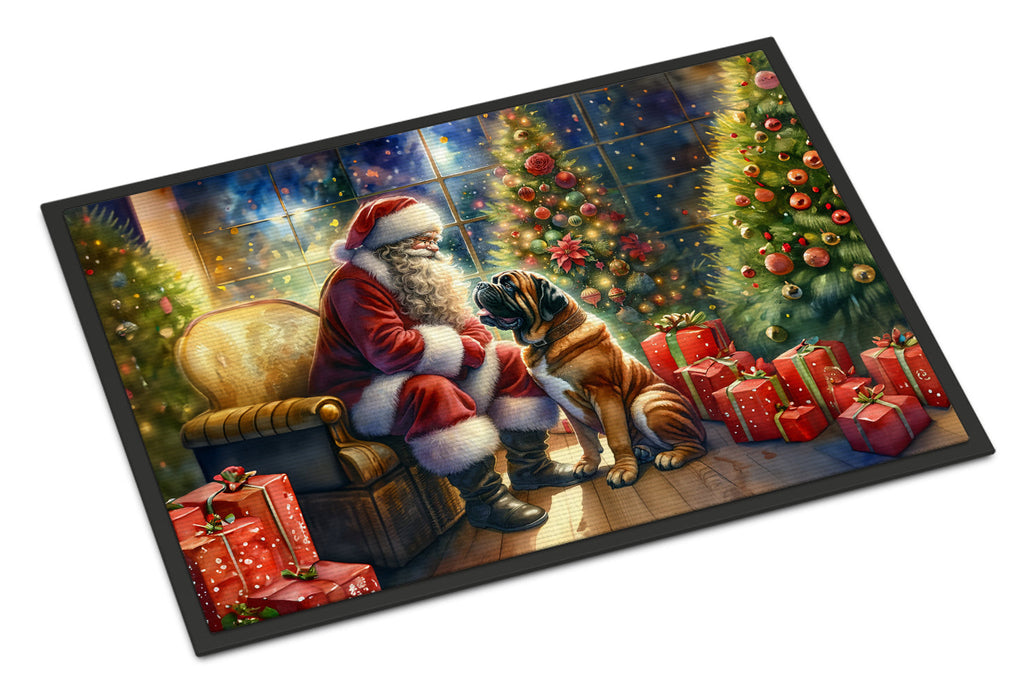 Bullmastiff and Santa Claus Doormat
