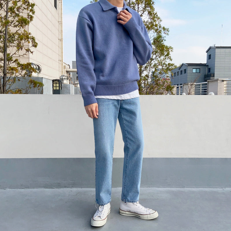 Men's Trendy Loose Lapel Sweater for Autumn