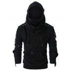 Men's Retro Rivet Long Sleeve Hooded Sweatshirt | Streetwear