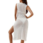 Loose Hollow Sexy Beach Dress with Bikini Cover-Up