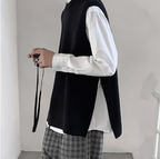 Men's Long Sleeve Sweater with Sleeveless Vest