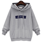 Loose Fit Plus Fleece Hooded Sweater for Students