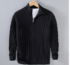 Men's Thickened Loose Half Turtleneck Zipper Sweater