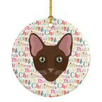 Havana Brown Cat Christmas Ceramic Ornament