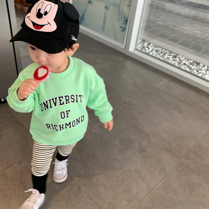 Bright Alphabet Round Neck Sweatshirt for Infants & Toddlers | Streetwear
