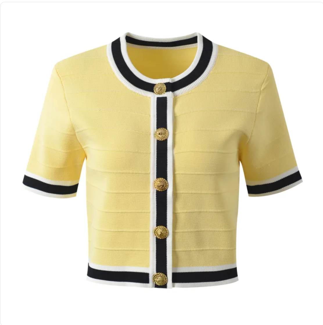 Slim-fit Gold Buckle Cardigan Two-piece Set