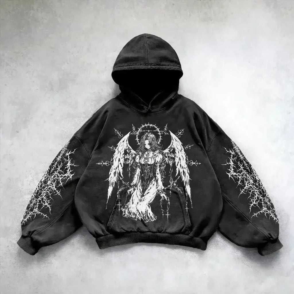Vintage Skull Print Hoodie Sweater | Streetwear