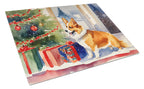 Corgi Cozy Christmas Glass Cutting Board