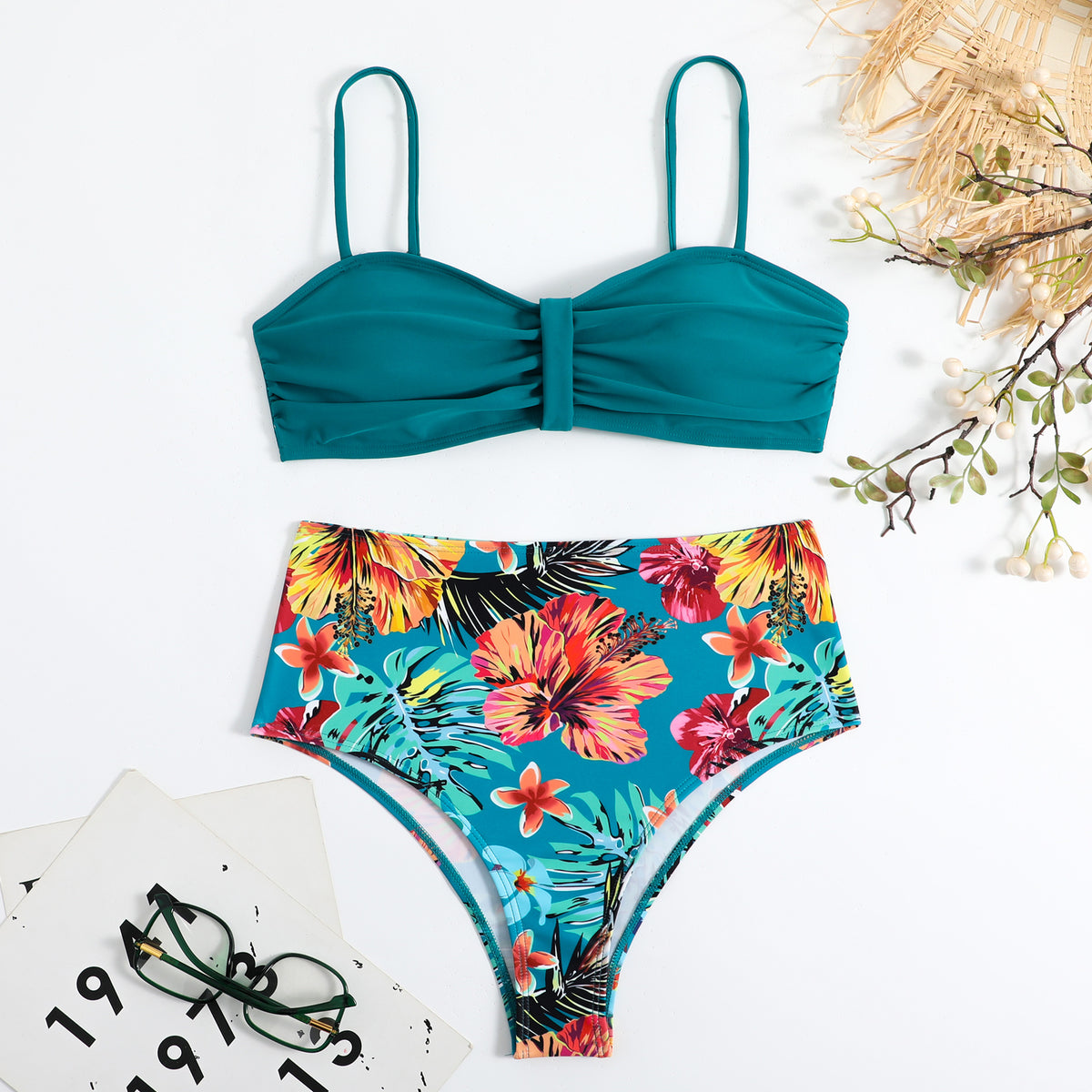 2023 Women's High-Waisted Multi-Color Bikini Set