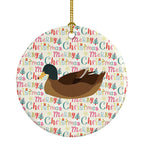 Khaki Campbell Duck Christmas Ceramic Ornament