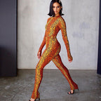 Fashionable Printed Women's Bodysuit in Leopard Print