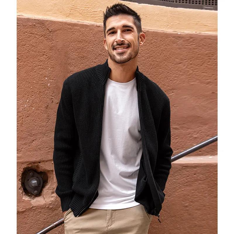 Men's Cardigan Vinylon Sweater for Spring and Autumn