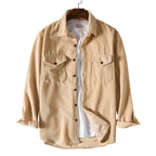 Men's Long Sleeve Padded Corduroy Retro Shirt