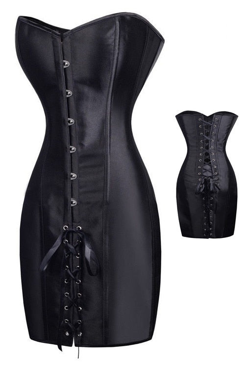 Shaping Bodysuit with PU Dress for Body Sculpting