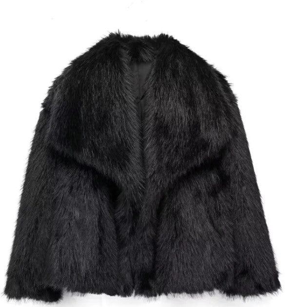 Winter Plush Thicken Lapel Coat