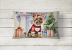 Yorkie Christmas Throw Pillow