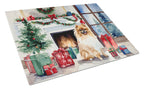 Pomeranian Cozy Christmas Glass Cutting Board