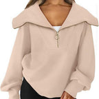 Women's Oversized Half-Zip Pullover Sweater | Streetwear