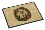 Poodle Christmas Flowers Doormat