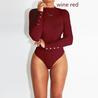 Women's Long-Sleeved Slim Casual Stretch Bodysuit
