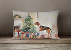 American English Coonhound Cozy Christmas Throw Pillow