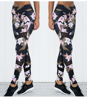 Floral Print Yoga Pants and Sports Bra Set for Women