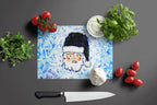 Novena Blue Santa Claus Glass Cutting Board