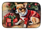 Chihuahua Cozy Christmas Dish Drying Mat