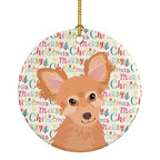 Chihuahua Fawn Christmas Ceramic Ornament