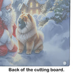 Chow Chow and Santa Claus Glass Cutting Board