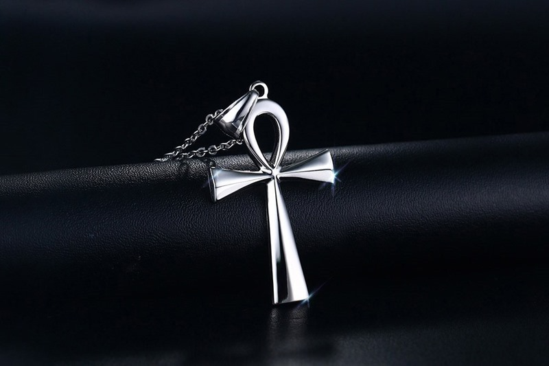 Gold and Steel Ankh Pendant