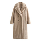 Autumn European American Style Fleece Double Row Coat