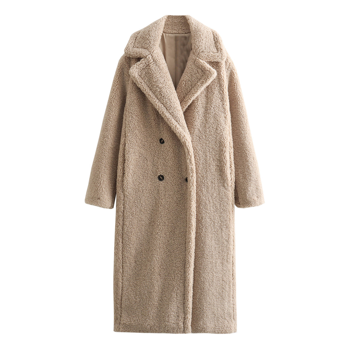 Autumn European American Style Fleece Double Row Coat